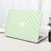 Zaščitni Ovitek za Apple MacBook Air 13,6 M2/M3 A3113 A2681 – PVC Usnje Tartan z Zaščito Tipkovnice Zelen