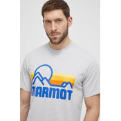 Kratka majica Marmot Coastal moška, siva barva