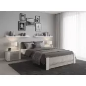Ljubki dom Postelja IKAROS 90 x 200 cm bela/hrast sonoma Posteljno dno: Brez posteljnega dna, Vzmetnica: Vzmetnica Coco Maxi 19 cm