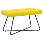 Vidaxl Klop s gumbnim oblazinjenjem Svetlo rumena 80 x 40 x 46 cm
