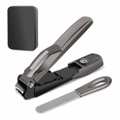 Netscroll Set za urejanje nohtov, močna ščipalka za nohte + pilica za nohte, set za manikuro in pedikuro, popolna nega nohtov na rokah in nogah, škatlica za lažje shranjevanje in prenos, NailClipper