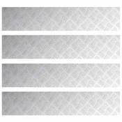 Vidaxl Stopnice Pravokotna 4 szt. srebrna 100 x 20 cm Aluminij
