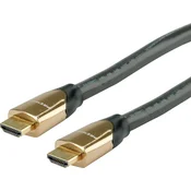ROLINE Roline HDMI priključni kabel HDMI-A  vtič\, HDMI-A  vtič 7.50 m črna 11.04.5805 #####4K UHD\, dvojno oklopljen HDMI kabel, (20419109)