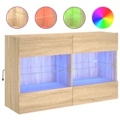 MAISON CHIC Stenska TV omarica - TV stojalo - Televizijska omarica z LED lučkami sonoma hrast 98,5x30x60,5 cm, (21700852)