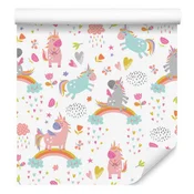 Tapeta s čarobnimi samorogi za dnevno sobo in spalnico 50x1000 cm