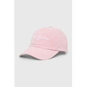 Bombažna bejzbolska kapa Pepe Jeans roza barva