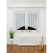 shumee Že izdelana zavesa iz gaze, 400x160 cm, z pentljo na naramnicah, vezenjem in pentljami