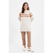 Trendyol Stone Double Striped Knitwear Sweater