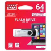 Twister Goodram UTS3 USB stick 64GB, USB 3.2 Gen 1, rotirajuci, crni