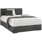 Carryhome POSTELJA Z VZMETNICO 140 cm  x 200 cm , tekstil temno siva