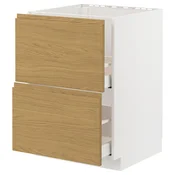 METOD / MAXIMERA Pod.element sudop. i 2front/2fioke, bela/Voxtorp im. hrastovine, 60x60 cm