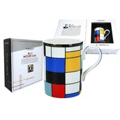 Carmani PORCELANSKA SKODELICA PIET MONDRIAN KOMPOZICIJA IN MODERNA UMETNOST DOM