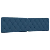 Vidaxl Blazina za vzglavje modra 200 cm blago