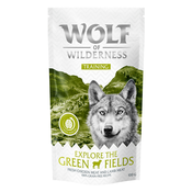 Sniženo! 2 x 100 g Wolf of Wilderness Training Snack Explore - Green Fields - piletina i janjetina