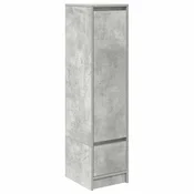 Vidaxl Visoka omara betonsko siva 29,5x34x119,5 cm inženirski les