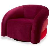 Casa Padrino luxury swivel armchair bordeaux red/light red/red/black 91 x 80 x H. 66 cm - Living room armchair - Living room furniture - Luxury furniture - Luxury furnishings