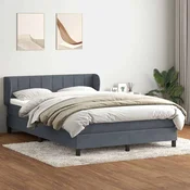 vidaXL Box spring posteljni z vzmetnico temno siv 160x210 cm žamet