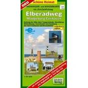 Doktor Barthel Radwander- und Wanderkarte mit Zick Zack Faltung Elberadweg, Magdeburg-Cuxhaven