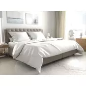 Ljubki dom Hotelska posteljnina Atlas Gradl bela, 2 cm pasek, česani bombaž