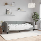 Greatstore Dnevna postelja z vzmetnico svetlo siva 90x190 cm blago