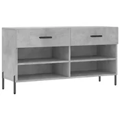 Vidaxl Regal za čevlje betonsko siv 102x35x55 cm inženirski les