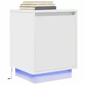 Vidaxl vidaXL Nočna omarica z LED lučko bela 38x34x50 cm