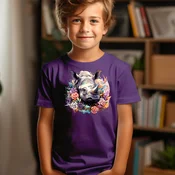 Camiseta Majica sa štampanim printom Cam 398, Decija, Patlidžan