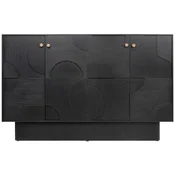 Casa Padrino luxury designer sideboard black 172.5 x 50 x H. 107.5 cm - Solid wood cabinet with 4 doors - Bedroom cabinet - Living room cabinet - Office cabinet - Luxury furniture