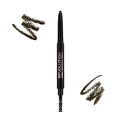 Makeup Revolution London Duo Brow Definer natančen svinčnik za obrvi s čopičem 0,15 g odtenek Dark Brown