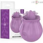 Intense KLITORALNI STIMULATOR Intense Azalea Purple - vibrator z jezičkom, 10 vibracij, oblika cveta