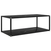 Stolic za kavu crni 100 x 50 x 35 cm od kaljenog stakla