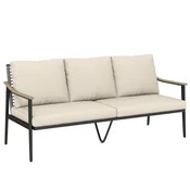 Homestar Vrtna sedežna garnitura za 3 osebe ratan 176x75x78 cm kaki