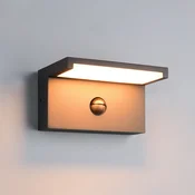 Trio Lighting LED zunanja stenska svetilka Ravi, antracit Širina 18 cm Senzor, IP54 - Sodobni - Aluminij