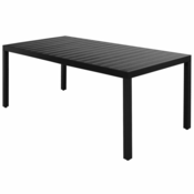 VIDAXL vrtna miza (185x90x74cm, aluminij in WPC), črna
