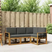 Set vanjskih sofa 4 kom. Prirodna i antracit