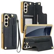 INF PU Leather Wallet Case compatible with Samsung Z Fold7 — S Pen Holder, Shockproof Card Slot, Kickstand, (5000274531)