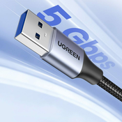 Ugreen Kabelski podaljšek USB 3.0 5Gb/s za velike obremenitve, 2 m, siv