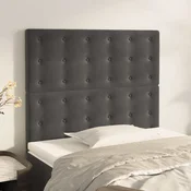 Vzglavje postelje temno sivo 100x5x118/128 cm žametno