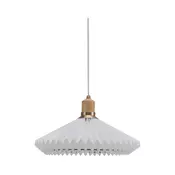 Halo Design 744169- Luster na sajli PARIS 1xE27/60W/230V precnik 40 cm bela/mesing/hrast