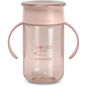 Suavinex Wonderland 360° Trainer Cup otroški lonček z ročaji Pink 12m+ 340 ml
