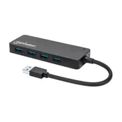MANHATTAN USB Hub 4 port USB 3.0 - 4xUSB 3.0 164900 crni