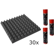 Mega Acoustic PA-PMP-5 50x50x5 SET 2 Dark Grey Absorpcijska pena