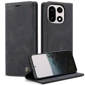 CaseMe Ovitek za OnePlus 15, usnjena denarnica, črna