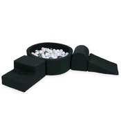 shumee Penasto igrišče z okroglim bazenom 90x30 grafit + 200 žog: biserno roza, biserno modra, kovinski grafit, opalescentno