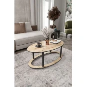 Hanah Home Klub sto Hole Ellipse, 60x40x38 cm, Krem