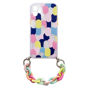 slomart color chain case gel upogljiv elastičen ovitek z obeskom verižica za iphone 13 pro večbarvni (1)
