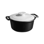 Cocotte cooking pot, ceramic, 25.5 cm/3 L, Sublime +, White&Slate