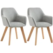 Homestar Jedilni stoli komplet 2 kosa 54x57x80 cm sivi
