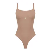GOD SAVE QUEENS Bodi Second Skin Square-Neck Bodysuit svetlo rjava
