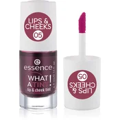 essence WHAT A TINT! tekoče rdečilo in sijaj za ustnice odtenek 05 Velvet Berry 4.9 ml